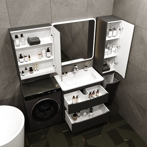 Мебель для ванной Style line Бергамо мини 80х35 Люкс Plus напольная, черная