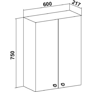 Шкаф подвесной Runo Кредо 60 белый (00000000062)