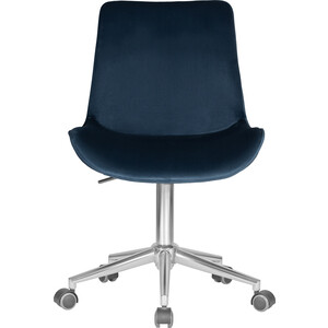 Кресло офисное Dobrin DORA LM-9518 синий велюр (1922-20), хромированная сталь
