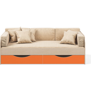 Одноярусная кровать с ящиками Seven dreams Seven dreams Belden (sd-100 цвет дуб млечный оранжевый)