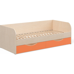 Одноярусная кровать с ящиками Seven dreams Seven dreams Belden (sd-100 цвет дуб млечный оранжевый)