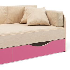 Одноярусная кровать с ящиками Seven dreams Seven dreams Belden (sd-100 цвет дуб млечный розовый)