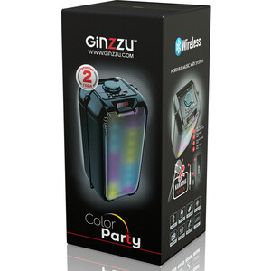 Портативная колонка Ginzzu GM-221, TWS/BT/USB/TF/FM/ ДУ