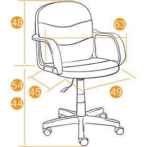 Компьютерное кресло TetChair Кресло BAGGI PA кож/зам/ткань, черный/серый, 36-6/ 207