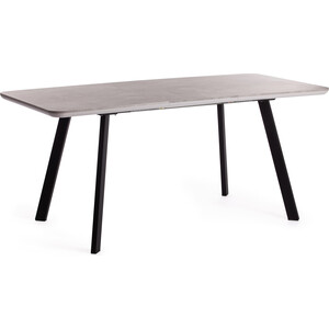 TetChair Стол обеденный Nelson мдф/лдсп/металл, 128/170х80х75 см, бетон/черный