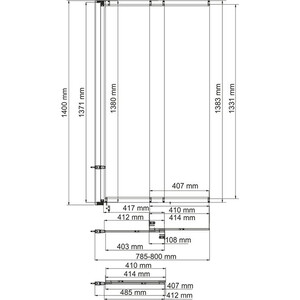 Шторка для ванны Wasserkraft Main 80х140 прозрачная, хром (41S02-80)