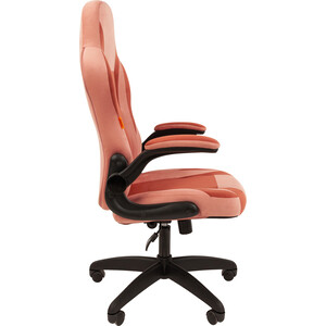 Кресло Chairman game 55 розововый/бордо велюр Т26/Т28 пластик черный (00-07115875)