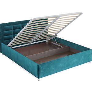 Кровать Mebel Ars Версаль 160 см (бархат сине-зеленый STAR VELVET 43 BLACK GREEN)