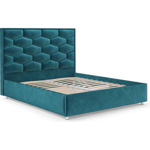 Кровать Mebel Ars Рица 160 см (бархат сине-зеленый STAR VELVET 43 BLACK GREEN)