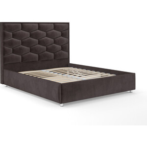 Кровать Mebel Ars Рица 160 см (бархат шоколадный STAR VELVET 60 COFFEE)