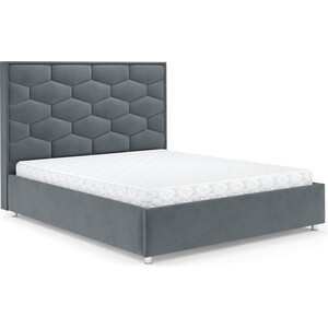 Кровать Mebel Ars Рица 160 см (велюр серо-синий HB-178 26)