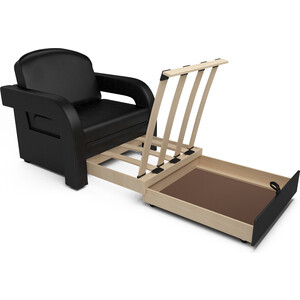 Кресло-кровать Mebel Ars Кармен-2 (черный кожзам)