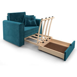 Кресло-кровать Mebel Ars Санта (бархат сине-зеленый STAR VELVET 43 BLACK GREEN)