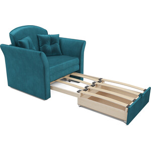 Кресло-кровать Mebel Ars Малютка №2 (бархат сине-зеленый STAR VELVET 43 BLACK GREEN)
