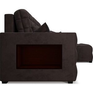 Угловой диван Mebel Ars Мадрид правый угол (бархат шоколадный STAR VELVET 60 COFFEE)