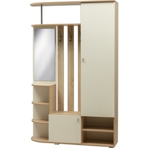 Шкаф комбинированный ОЛМЕКО Кармен-7 дуб сонома / белый / зеркало (OLMP002559)