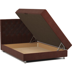 Кровать полутороспальная с подъемным механизмом Шарм-Дизайн Шармэль 120 велюр Дрим шоколад