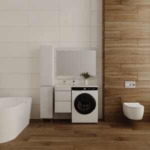 Мебель для ванной Style line Даллас Люкс 38 (100L) подвесная, под стиральную машину, белая эмаль