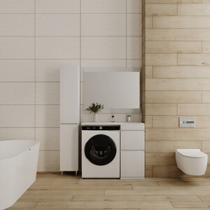 Мебель для ванной Style line Даллас Люкс 38 (100R) напольная, под стиральную машину, белая