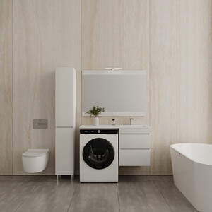 Мебель для ванной Style line Даллас Люкс 48 (110R) подвесная, под стиральную машину, белая эмаль