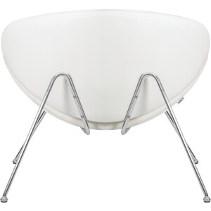 Кресло дизайнерское Dobrin EMILY LMO-72 белый винил YP17, хромированная сталь