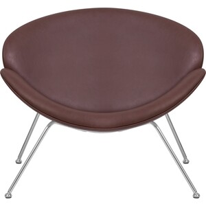 Кресло дизайнерское Dobrin EMILY LMO-72 коричневый винил YP5, хромированная сталь