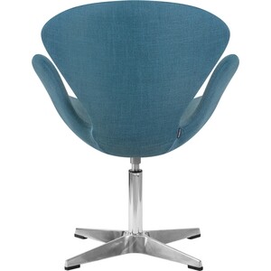 Кресло дизайнерское Dobrin SWAN LMO-69A синяя ткань IF6, алюминиевое основание