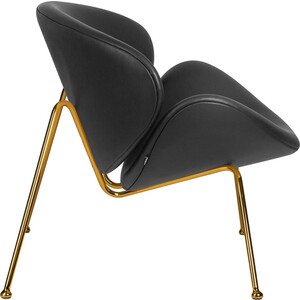 Кресло дизайнерское Dobrin EMILY LMO-72 черный винил YP16, золотое основания