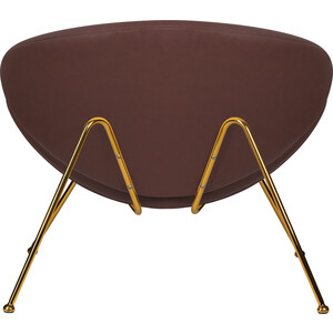 Кресло дизайнерское Dobrin EMILY LMO-72 коричневый винил YP5, золотое основание