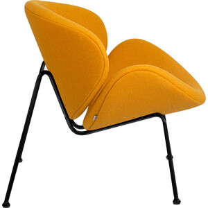 Кресло дизайнерское Dobrin EMILY LMO-72 желтая ткань AF13, черное основание