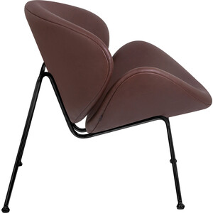 Кресло дизайнерское Dobrin EMILY LMO-72 коричневый винил YP5, черное основание