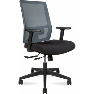 Офисное кресло NORDEN Techo LB P039B-M02-05 черный пластик / серая сетка / черная ткань