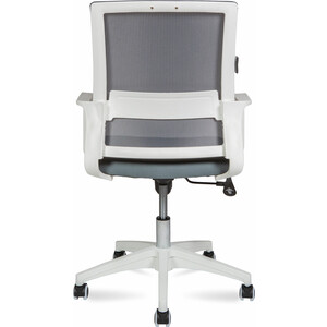 Офисное кресло NORDEN Бит LB 815BW-AF03-T58 белый пластик / серая сетка / темно серая ткань