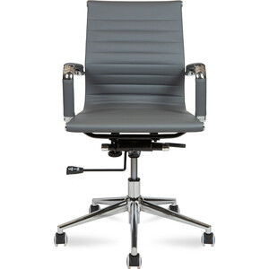Офисное кресло NORDEN Техно LB HA-100-45 хром / серая экокожа