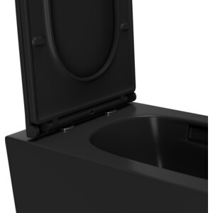 Унитаз подвесной безободковый Point Меркурий с сиденьем-микролифт, черный матовый (PN41831BM)