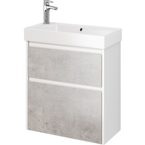 Мебель для ванной Dreja Slim 65х33 белый глянец/бетон