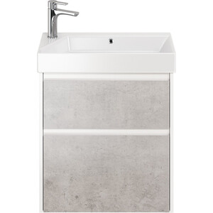 Мебель для ванной Dreja Slim 65х33 белый глянец/бетон