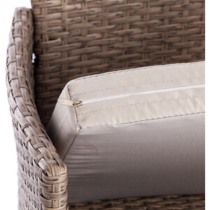 Лаундж сет (диван+2кресла+столик+подушки) TetChair mod. 210013 А пластиковый ротанг, серый, ткань: DB-11 светло-серый