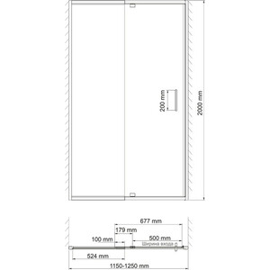 Душевая дверь Wasserkraft Berkel 48P 120х200 прозрачная, хром (48P05)