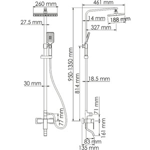 Душевая система Wasserkraft хром (A16501)