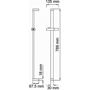 Душевая штанга Wasserkraft хром (A037)