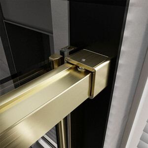 Душевая дверь Veconi Premium Trento PTD-40G 140х200 прозрачная, брашированное золото (PTD40-G-140-01-C4)