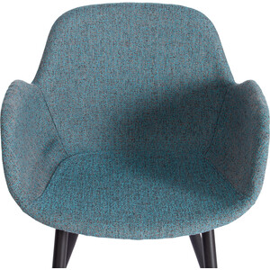Кресло TetChair Valentino (mod PC45-2) металл/экокожа/ткань 55х58х81 см Turquoise (бирюзовый) / Grey (серый)/черный