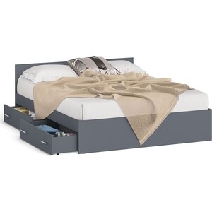 Кровать с ящиками СВК Мори 160, цвет графит (1026907)