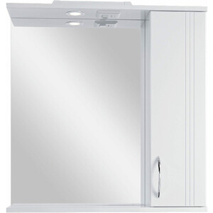 Зеркало-шкаф Sanstar Вольга 70х75 с подсветкой, белый (22.1-2.4.1.)