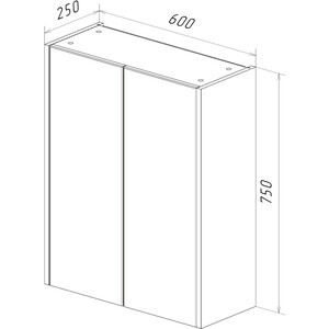 Шкаф Lemark Combi 60х75 бетон/белый глянец (LM03C60SH-Beton)