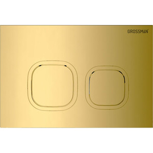 Комплект унитаза Grossman сиденье микролифт, инсталляция, клавиша золото глянцевая, белый (97.4440S.02.300)