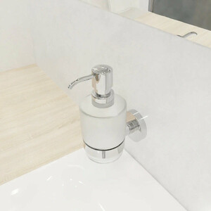 Дозатор для жидкого мыла Fixsen Comfort Chrome хром/стекло матовое (FX-85012)