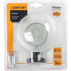 Мыльница Fixsen Comfort Black черный матовый/стекло матовое (FX-86008)