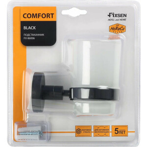 Стакан для ванной Fixsen Comfort Black черный матовый/стекло матовое (FX-86006)